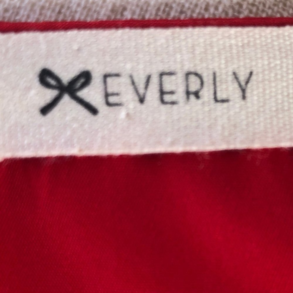 EVERLY RED LONG SLEEVE FAUX WRAP HI LOW DRESS - Picture 4 of 5